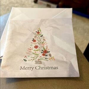 Merry Christmas 3D Blank Holiday Card Sealed Tree gifts presents